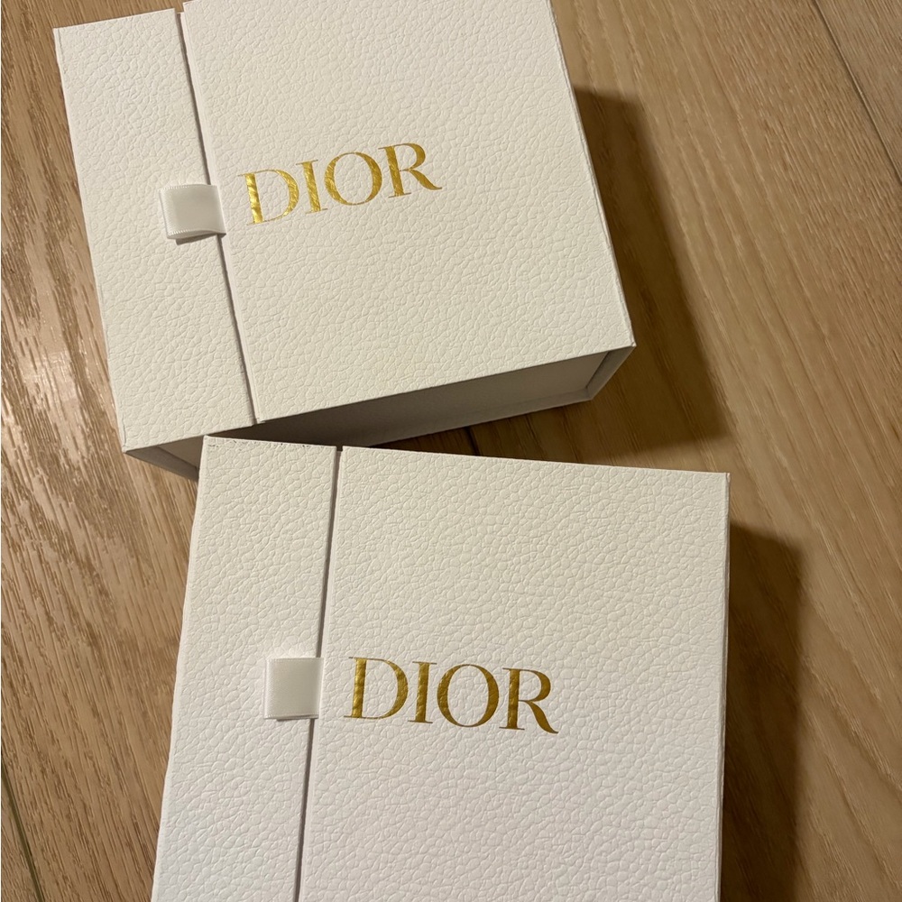Dior Luxurious White and Gold Boxes Set of Two